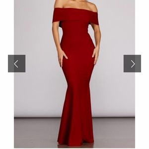 Madison sleeveless mermaid dress, burgundy